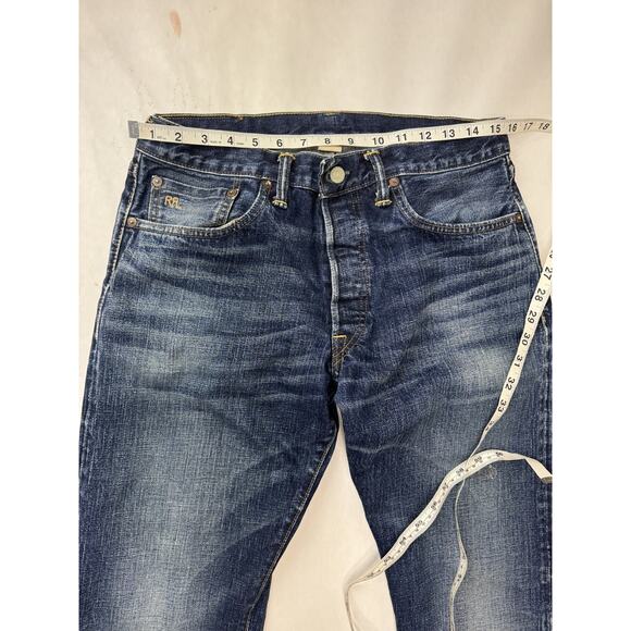 Y2K Polo Ralph Lauren Vintage RRL Straight Leg Selvedge Blue Jeans 32 x 30 - Picture 7 of 16